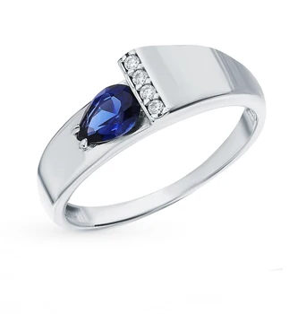 

Silver ring with cubic zirconia and nanosaphires sunlight sample 925