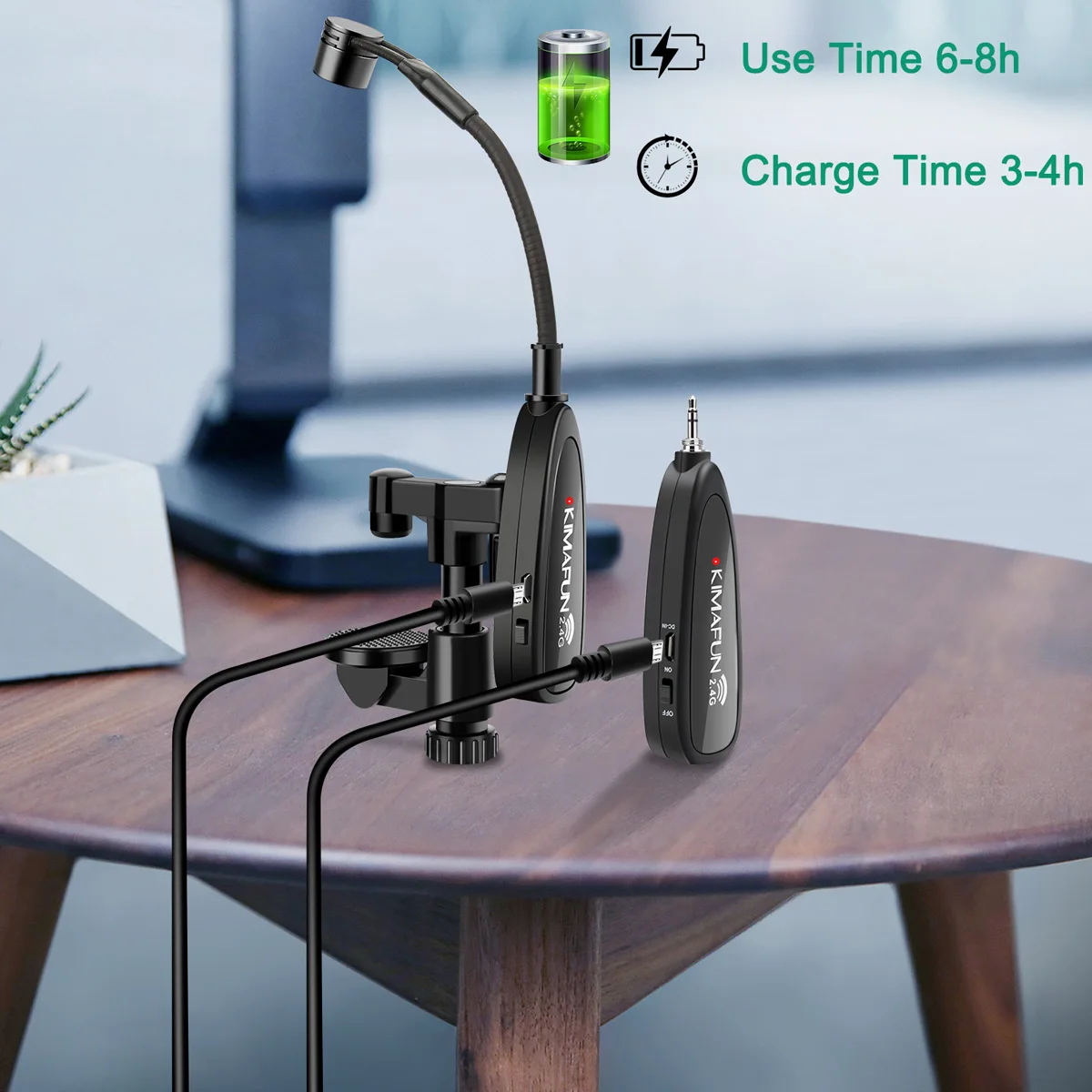 KIMAFUN 2.4G Musical Instrument Wireless Microphone for Classic Violin Video/Audio Recording Musicians Stage Performance Youtube
