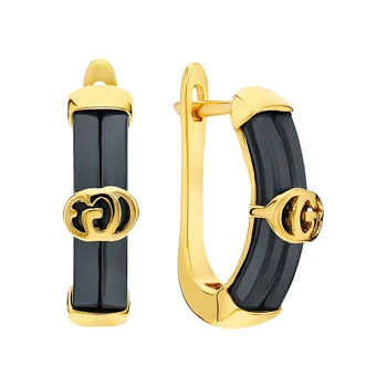 

Silver earrings with ceramic sunlight sample 925