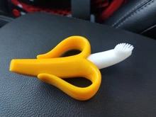 Cepillos dentales de entrenamiento de silicona para bebé, sin BPA, forma de plátano, mordedor seguro, juguetes para morder, anillo de dentición, regalo para mordedor de bebé