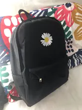 Mochila para estudiantes adolescentes de margaritas, mochila de lona blanca, mochila de viaje de moda, tendencia urbana