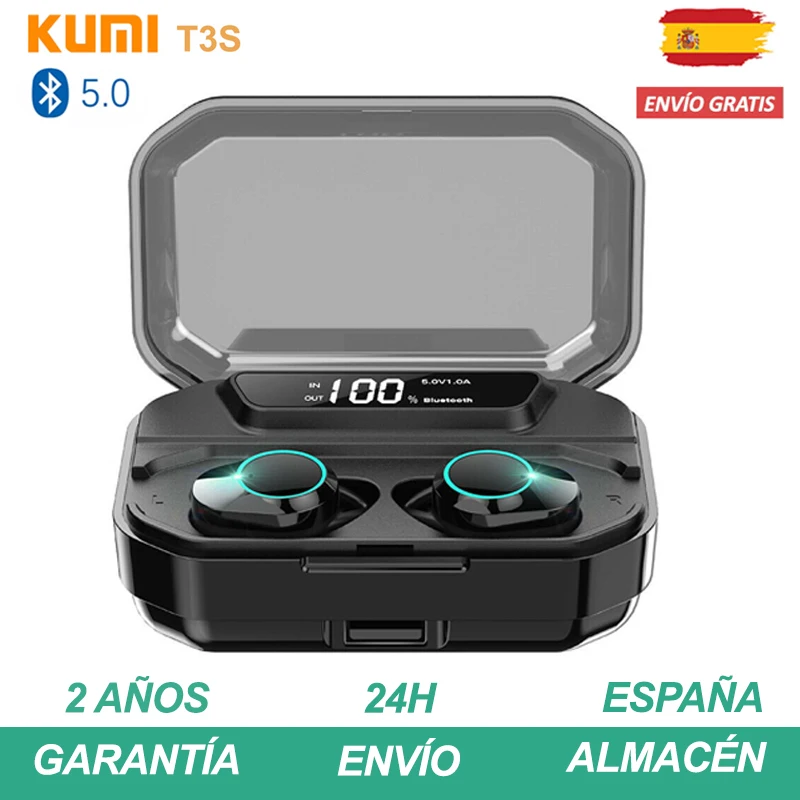 ^Cheap KUMI T3S Auriculares bluetooth inalambrico airpods con micrófono y caja de carga Cascos música Earphone Pinganillo Plaza España ^Cheap KUMI T3S Auriculares bluetooth inalambrico airpods con micrófono y caja de carga Cascos música Earphone Pinganillo Plaza España