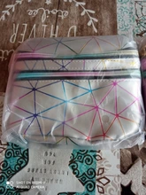 AIREEBAY-riñonera holográfica plateada para mujer, bolso con cinturón, color negro, con formas geométricas, para pecho y teléfono