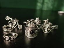 Tocona 14 unids/set Vintage Color de plata antiguo anillo para mujer rosa girasoles Cruz geométrico joyas bohemias 4 кольцо 6391