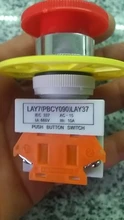 Interruptor de botón de parada de emergencia, equipo de elevación, bloqueo automático, tapa roja tipo seta 1NO 1NC DPST, CA 660V 10A