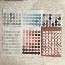 Pegatinas redondas de puntos de la serie morandy, 1 hoja, pegatina decorativa Kawaii, decoración, bricolaje, álbum diario artículos de papelería con etiquetas, Scrapbooking