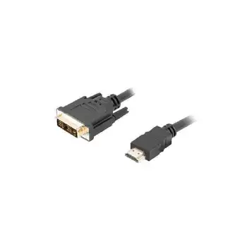 

Cord hdmi to DVI-D (18 + 1) lanberg ca-hddv-10cc-0005-bk plug connectors-/male gold plated-Resolution 1920*1200-0.5m-