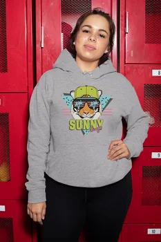 

Angemiel Wear Sunny Days Tiger Gray Women 'S Hooded Sweatshirt