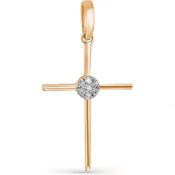 

Master brilliant cross with 7 diamonds in red gold
