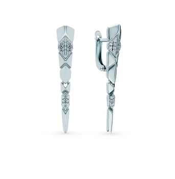 

Silver earrings with cubic zirconia sunlight sample 925