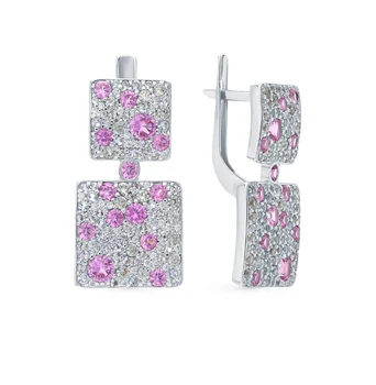 

Silver earrings with cubic zirconia sunlight sample 925 test