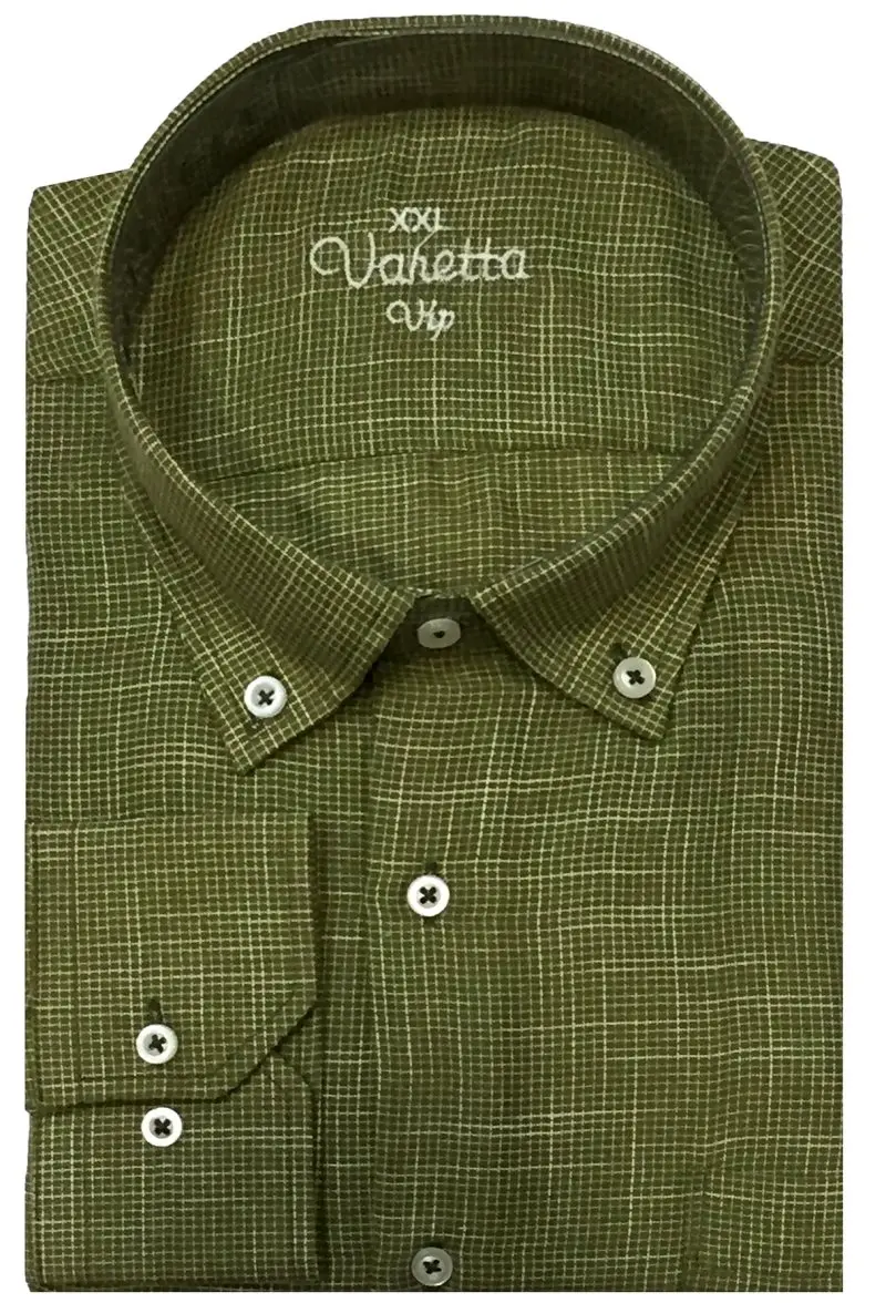 

Varetta men's shirt plus size green Shirt big size shirts for men Oxfor Casual shirts Long Sleeve Classic Plaid men shirt
