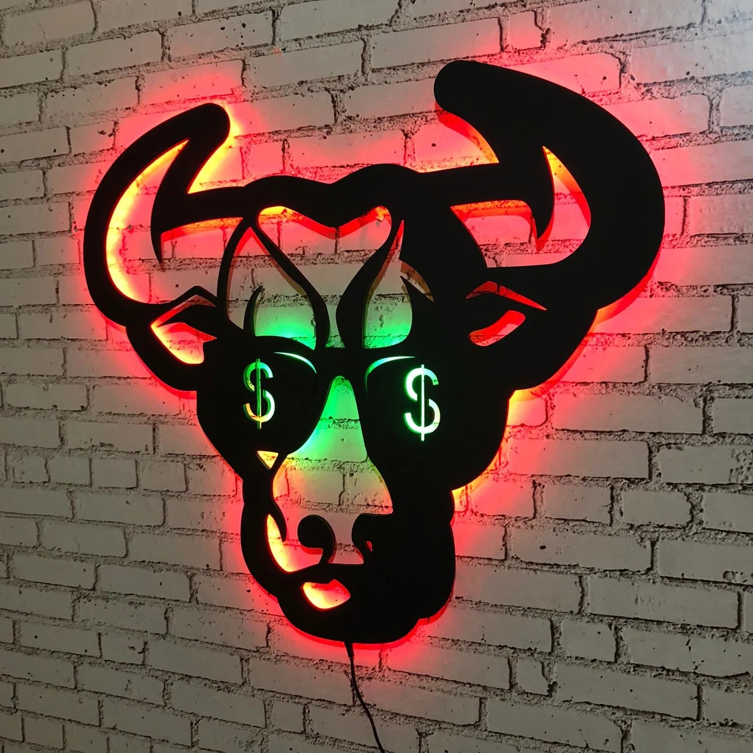 

Gift Bull Pattern Illuminated Wooden Table/Wall Decor Rgb Led Illuminated Wooden Mdf Decorative Table 50X50cm Fast Shipping From