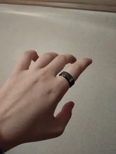 Letdiffery de acero inoxidable de Color negro cruz de jesús carta anillo de rezo de biblia anillos de dedo para los hombres 8mm joyas de amuleto