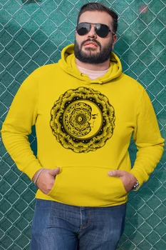 

Angemiel Wear Motif Moon And Stars Yellow Men 'S Hooded Sweatshirt