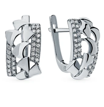 

Silver earrings with cubic zirconia sunlight sample 925
