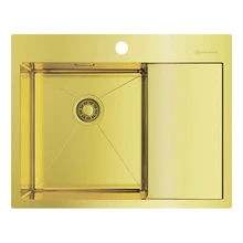 Мойка для кухни Omoikiri Akisame 65-LG-L нерж.сталь(светлое золото)(PVD-покрытие, устойчива к царапинам, встраиваемая