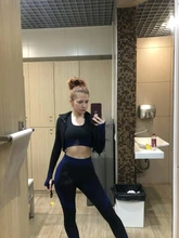 Conjunto de encaje perfecto para mujer, camiseta de manga larga, Sujetador deportivo, mallas elásticas para correr, pantalones de Yoga de entrenamiento de cintura alta