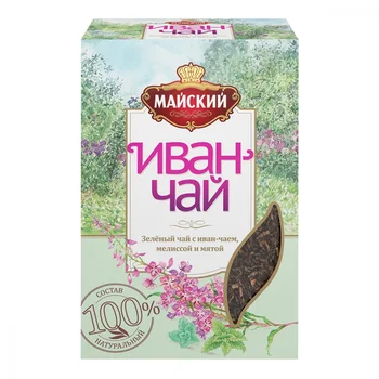 

Tea may "Ivan-tea with green tea, Melissa and mint" green with additives, leaf, 75 gr