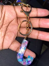 Llavero colgante de Metal de resina para hombre y mujer, accesorio de moda con nombre Simple, regalo de joyería