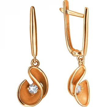 

Esthete earrings with 2 cubic zirconia Red Gold