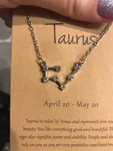 12 horóscopo, Zodíaco signo dorado colgante collar Aries Leo 12 Constelaciones joyería Leo Aquarius Escorpio Capricornio regalo de Navidad