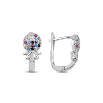 

KUTAYDAN Zircon Cubic Zirconia J Earrings 925 Sterling Silver