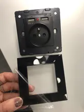 Power-Socket Glass-Panel Electrical-Outlet Crystal SRAN White Eu Standard 16A 86mm--86mm