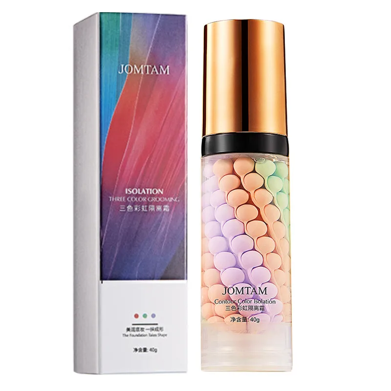 Liquid Foundation Makeup Cosmetics Waterproof Foundation Stick Foundation JOMTAM Contour Color Isolation Jomtam Tri-lor Turn On Cream Waterproof Makeup Foundation Natural Makeup Base Cream 40g
