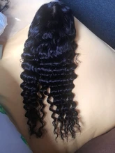 Peluca de cabello humano con cierre de onda profunda, peluca con malla Frontal 180, nudos blanqueados, Remy, 4x4