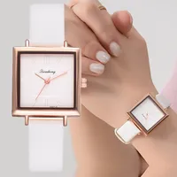 Relojes de marca superior para Mujer, reloj de pulsera cuadrado de cuero a la moda, Relojes para Mujer 2020