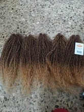 Nature Hair Extensions Afro Kinky Curly Hair Bundles 24 inch Ombre Blonde High Temperature Fiber Synthetic Hair Weave Bundles