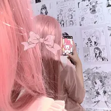 Camiseta japonesa de manga corta con estampado de dibujos animados para mujer, blusa rosa con cuello de muñeca, playera holgada suave para chica