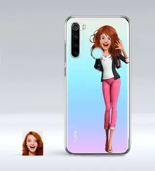 

Personalized Women 'S Animation Caricature Of Xiaomi Redmi Note 8 Thin Transparent Silicone Phone Kapağı-4