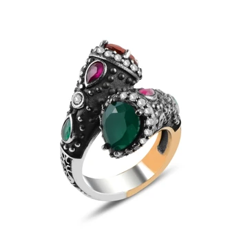 

Silver 925 Sterling Authentic Zircon Cubic Zirconia Adjustable Tall Ring