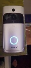 EKEN-Timbre de puerta de seguridad inalámbrico para puerta, monitor de seguridad inalámbrico modelo V5 para puerta con timbre y vídeo con conexión Wifi, grabadora de vídeo con visión nocturna, perfecta para el hogar