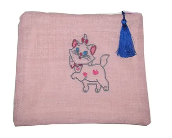 

Pafuli Handmade Embroidery Embroidered Clutch Bag Kitten Powder Pink
