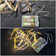 WELPUR-Tira flexible de luces LED de 5V con alimentación por USB, tira de luz LED USB para iluminación de fondo, luz led 2835, de 50CM, 1M, 2M, 3M, 5M, luz nocturna blanco cálido