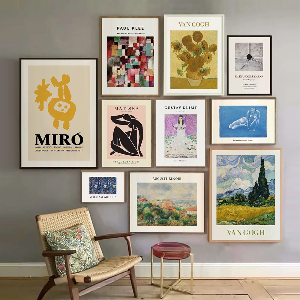 Picasso Van Gogh Paul Klee Les Lalanne Abstract Wall Art Print Canvas Painting Nordic Poster Immagini A Parete Per La Decorazione Del Soggiorno