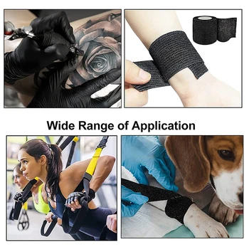 1pcs Black Tape Tattoo Handle Bandage