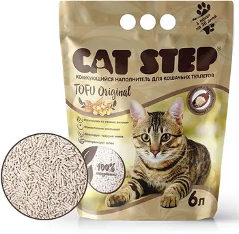 

Cat Step Tofu Original наполнитель растительный комкующийся, 6 л.