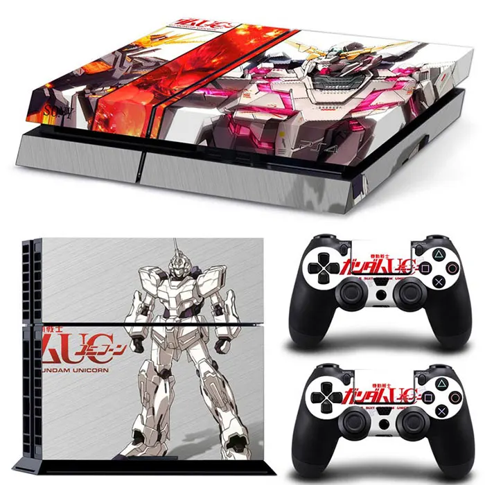 Naruto Gundam Dragon Ball Luffy Anime Vinyl Skin Sticker for PS4 Slim Console and 2 Controllers Decal Cover Game Accessories