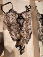 SEBOWEL-Body Sexy de encaje para mujer, con estampado de leopardo y Espalda descubierta, con tirantes finos, sin mangas, con estampado de Animal, ropa