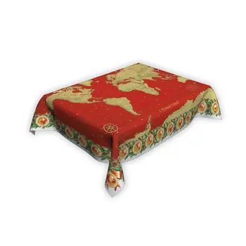 

New Year's tablecloth "world map" red-gold, 220*145 cm
