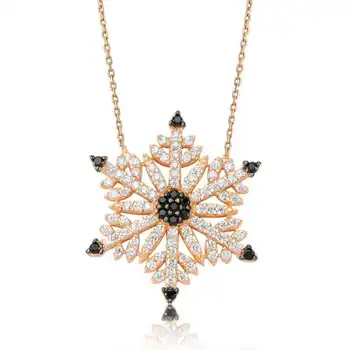 

KUTAYDAN 925 Sterling Silver Snowflake Lady Necklace