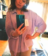 KPYTOMOA-blusas holgadas asimétricas de manga larga para mujer, camisas de pana con bolsillos de gran tamaño a la moda, Tops Chic para mujer 2020