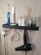 Shampoo Shelf Kitchen-Rack Black Aluminum Space Single-Tier