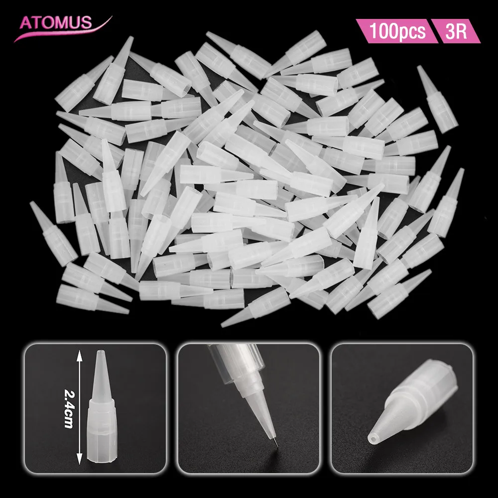 Одноразовые Иглы для татуажа бровей ATOMUS 100 шт./упак. 1R 3R 5R Перманентный макияж иглы