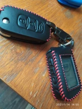 Funda de cuero Real para llave de coche Starline, llavero para mando a distancia LCD, protector de piel, para modelos A93, A63, A36, A39, A66, A96