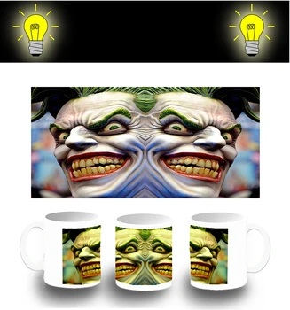 

CUP PHOTOLUMINESCENT JOKER EVIL CLOWN glitter mug